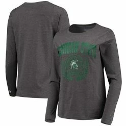 Women's Champion Heathered Charcoal Michigan State Spartans University Laurels Long Sleeve T-Shirt 3 Women's Champion Heathered Charcoal Michigan State Spartans University Laurels Long Sleeve T-Shirt -Champion shop unnamed file 5508