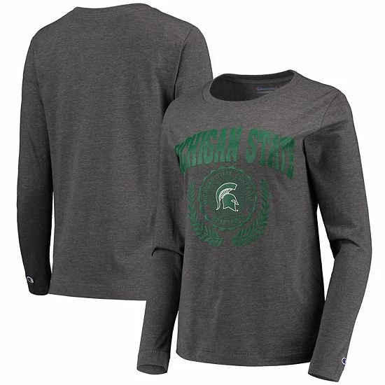Women's Champion Heathered Charcoal Michigan State Spartans University Laurels Long Sleeve T-Shirt Women's Champion Heathered Charcoal Michigan State Spartans University Laurels Long Sleeve T-Shirt -Champion shop unnamed file 5508