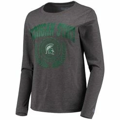 Women's Champion Heathered Charcoal Michigan State Spartans University Laurels Long Sleeve T-Shirt 4 Women's Champion Heathered Charcoal Michigan State Spartans University Laurels Long Sleeve T-Shirt -Champion shop unnamed file 5509