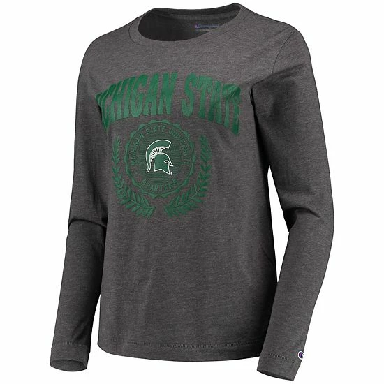 Women's Champion Heathered Charcoal Michigan State Spartans University Laurels Long Sleeve T-Shirt Women's Champion Heathered Charcoal Michigan State Spartans University Laurels Long Sleeve T-Shirt -Champion shop unnamed file 5509