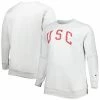 Men's Champion Heathered Gray USC Trojans Big & Tall Reverse Weave Fleece Crewneck Pullover Sweatshirt -Champion shop unnamed file 5565