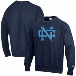 Men's Champion Navy North Carolina Tar Heels Vault Logo Reverse Weave Pullover Sweatshirt