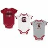 Newborn & Infant Champion Garnet/Heather Gray/White South Carolina Gamecocks Three-Pack Bodysuit Set