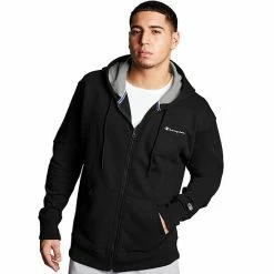 Men's Champion® Powerblend Fleece Full-Zip Hoodie Black