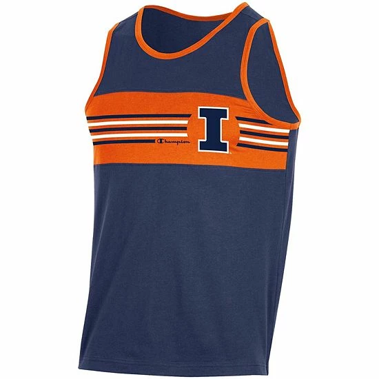 Men's Champion Navy Illinois Fighting Illini Colorblock Tank Top Men's Champion Navy Illinois Fighting Illini Colorblock Tank Top -Champion shop unnamed file 5716