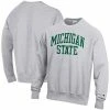 Men's Champion Heathered Gray Michigan State Spartans Arch Reverse Weave Pullover Sweatshirt -Champion shop unnamed file 5722