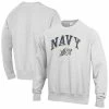 Men's Champion Gray Navy Midshipmen Arch Over Logo Reverse Weave Pullover Sweatshirt -Champion shop unnamed file 5730