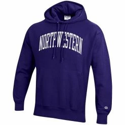 Men's Champion Purple Northwestern Wildcats Team Arch Reverse Weave Pullover Hoodie -Champion shop unnamed file 5783