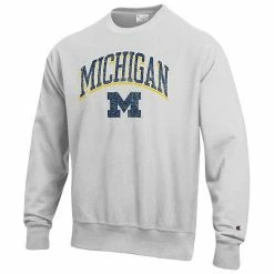 Men's Champion® Gray Michigan Wolverines Arch Over Logo Reverse Weave Pullover Sweatshirt 4 Men's Champion® Gray Michigan Wolverines Arch Over Logo Reverse Weave Pullover Sweatshirt -Champion shop unnamed file 5786