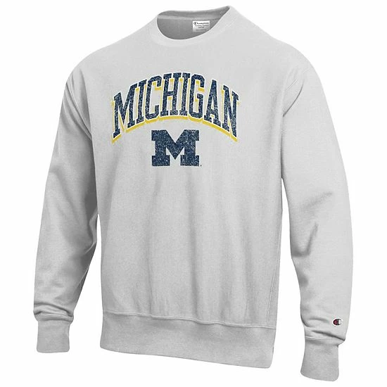 Men's Champion® Gray Michigan Wolverines Arch Over Logo Reverse Weave Pullover Sweatshirt Men's Champion® Gray Michigan Wolverines Arch Over Logo Reverse Weave Pullover Sweatshirt -Champion shop unnamed file 5786