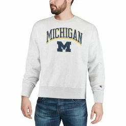 Men's Champion® Gray Michigan Wolverines Arch Over Logo Reverse Weave Pullover Sweatshirt 6 Men's Champion® Gray Michigan Wolverines Arch Over Logo Reverse Weave Pullover Sweatshirt -Champion shop unnamed file 5788