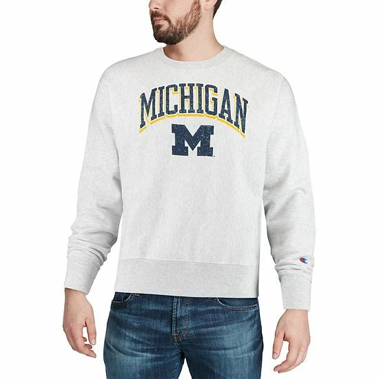 Men's Champion® Gray Michigan Wolverines Arch Over Logo Reverse Weave Pullover Sweatshirt Men's Champion® Gray Michigan Wolverines Arch Over Logo Reverse Weave Pullover Sweatshirt -Champion shop unnamed file 5788
