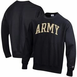 Men's Champion Black Army Black Knights Arch Reverse Weave Pullover Sweatshirt -Champion shop unnamed file 5803