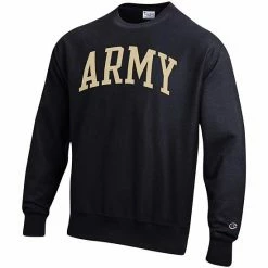 Men's Champion Black Army Black Knights Arch Reverse Weave Pullover Sweatshirt -Champion shop unnamed file 5804