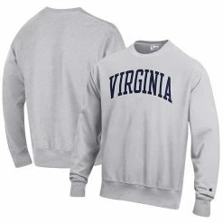 Men's Champion Heathered Gray Virginia Cavaliers Arch Reverse Weave Pullover Sweatshirt -Champion shop unnamed file 5807