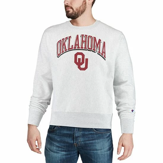 Men's Champion® Gray Oklahoma Sooners Arch Over Logo Reverse Weave Pullover Sweatshirt Men's Champion® Gray Oklahoma Sooners Arch Over Logo Reverse Weave Pullover Sweatshirt -Champion shop unnamed file 5819