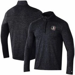 Men's Champion Heathered Black Florida State Seminoles Field Day Team Quarter-Zip Jacket