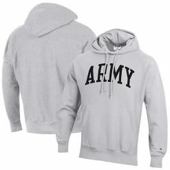 Men's Champion Heathered Gray Army Black Knights Team Arch Reverse Weave Pullover Hoodie -Champion shop unnamed file 5914
