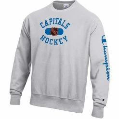 Men's Champion Heathered Gray Washington Capitals Reverse Weave Pullover Sweatshirt -Champion shop unnamed file 5976