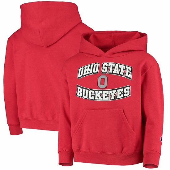 Youth Champion Scarlet Ohio State Buckeyes Powerblend Pullover Hoodie 3 Youth Champion Scarlet Ohio State Buckeyes Powerblend Pullover Hoodie