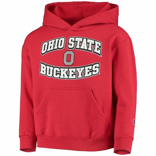 Youth Champion Scarlet Ohio State Buckeyes Powerblend Pullover Hoodie 5 Youth Champion Scarlet Ohio State Buckeyes Powerblend Pullover Hoodie - Image 3