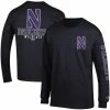 Men's Champion Black Northwestern Wildcats Team Stack Long Sleeve T-Shirt