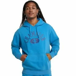 Men's Champion® Vintage Wash Varsity Fleece Hoodie Solar Wash Blue Jay -Champion shop unnamed file 607