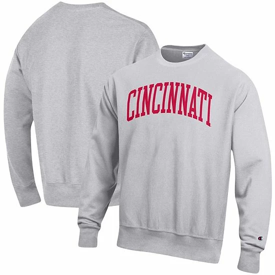 Men's Champion Heathered Gray Cincinnati Bearcats Arch Reverse Weave Pullover Sweatshirt Men's Champion Heathered Gray Cincinnati Bearcats Arch Reverse Weave Pullover Sweatshirt -Champion shop unnamed file 6105