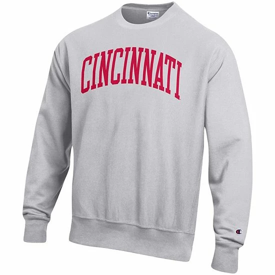 Men's Champion Heathered Gray Cincinnati Bearcats Arch Reverse Weave Pullover Sweatshirt Men's Champion Heathered Gray Cincinnati Bearcats Arch Reverse Weave Pullover Sweatshirt -Champion shop unnamed file 6107