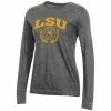 Women's Champion Heathered Charcoal LSU Tigers University Laurels Long Sleeve T-Shirt