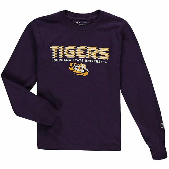Youth Champion Purple LSU Tigers Jersey Long Sleeve T-Shirt 3 Youth Champion Purple LSU Tigers Jersey Long Sleeve T-Shirt