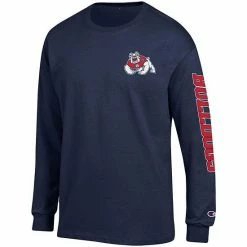 Men's Champion Navy Fresno State Bulldogs Team Stack Long Sleeve T-Shirt -Champion shop unnamed file 6334
