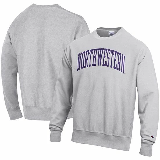 Men's Champion Heathered Gray Northwestern Wildcats Arch Reverse Weave Pullover Sweatshirt Men's Champion Heathered Gray Northwestern Wildcats Arch Reverse Weave Pullover Sweatshirt -Champion shop unnamed file 6404
