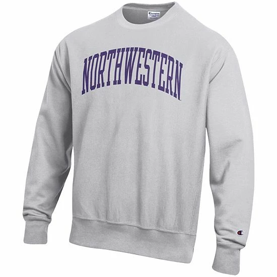 Men's Champion Heathered Gray Northwestern Wildcats Arch Reverse Weave Pullover Sweatshirt Men's Champion Heathered Gray Northwestern Wildcats Arch Reverse Weave Pullover Sweatshirt -Champion shop unnamed file 6405