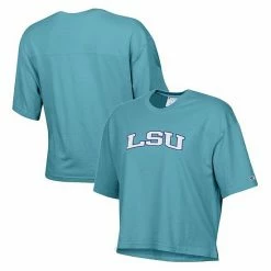 Women's Champion Aqua LSU Tigers Vintage Wash Boxy Crop T-Shirt -Champion shop unnamed file 6412