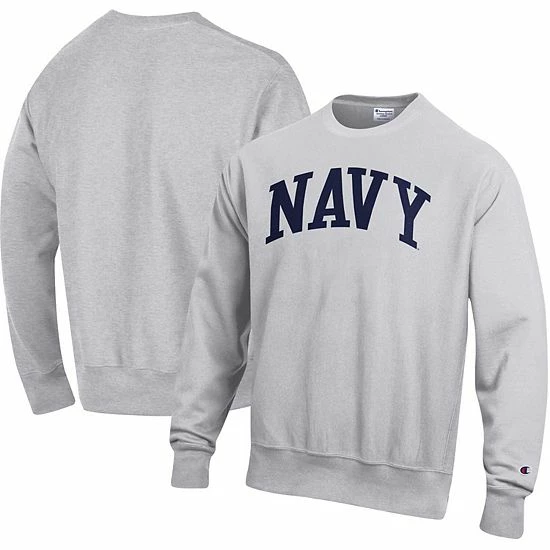 Men's Champion Heathered Gray Navy Midshipmen Arch Reverse Weave Pullover Sweatshirt Men's Champion Heathered Gray Navy Midshipmen Arch Reverse Weave Pullover Sweatshirt -Champion shop unnamed file 6441