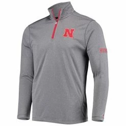 Men's Champion Gray Nebraska Huskers Victory Quarter-Zip Jacket -Champion shop unnamed file 6458