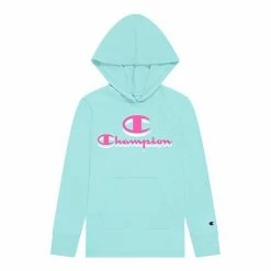 Girls 7-16 Champion® Script Hooded Tee Blue Mist -Champion shop unnamed file 660