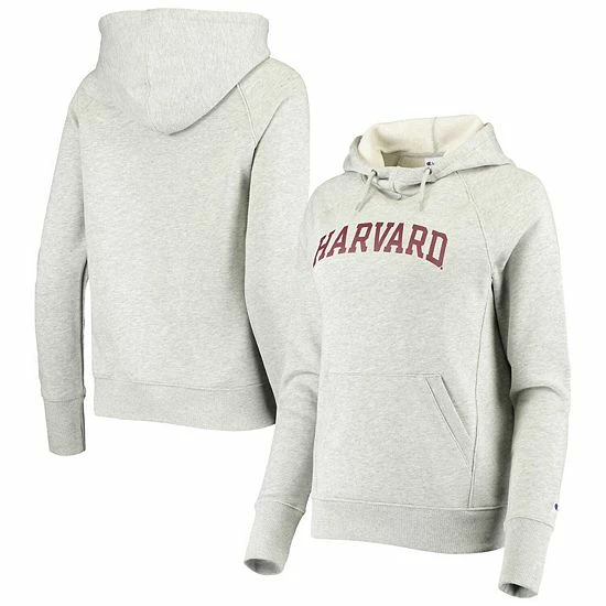 Women's Champion Heathered Gray Harvard Crimson Raglan Arch Pullover Hoodie Women's Champion Heathered Gray Harvard Crimson Raglan Arch Pullover Hoodie -Champion shop unnamed file 6627