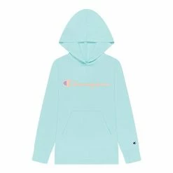 Girls 7-16 Champion® Script Hooded Tee Blue Mist -Champion shop unnamed file 664