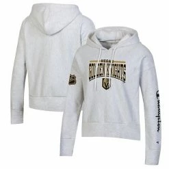 Women's Champion Heathered Gray Vegas Golden Knights Reverse Weave Pullover Hoodie