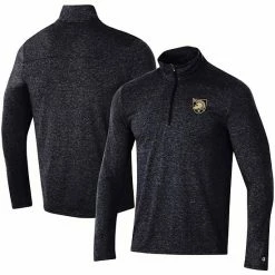 Men's Champion Heathered Black Army Black Knights Field Day Team Quarter-Zip Jacket