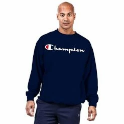 Big & Tall Champion® Script Fleece Crew Sweatshirt Natural -Champion shop unnamed file 673
