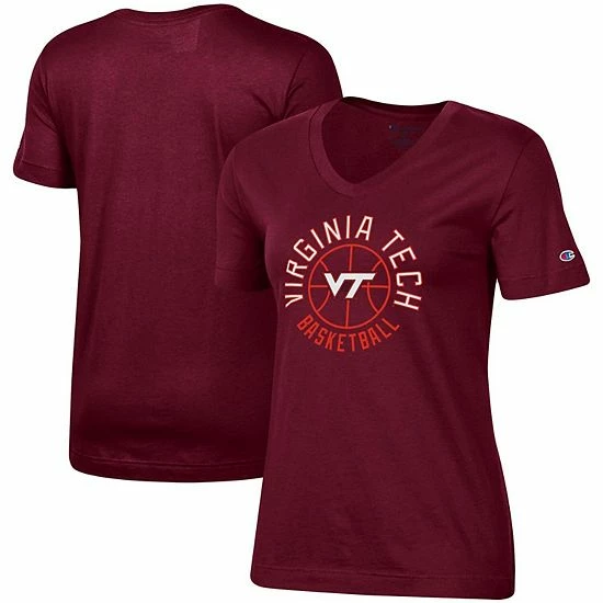 Women's Champion Maroon Virginia Tech Hokies Basketball V-Neck T-Shirt Women's Champion Maroon Virginia Tech Hokies Basketball V-Neck T-Shirt -Champion shop unnamed file 6757