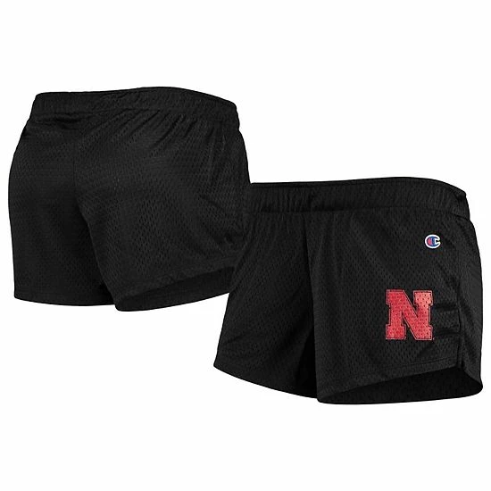 Women's Champion Black Nebraska Huskers Logo Mesh Shorts Women's Champion Black Nebraska Huskers Logo Mesh Shorts -Champion shop unnamed file 6828