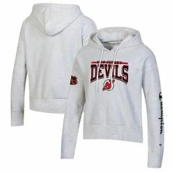 Women's Champion Heathered Gray New Jersey Devils Reverse Weave Pullover Hoodie