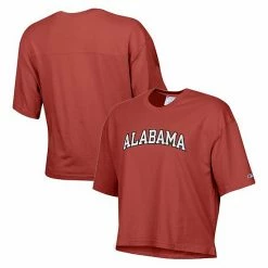 Women's Champion Crimson Alabama Crimson Tide Vintage Wash Boxy Crop T-Shirt