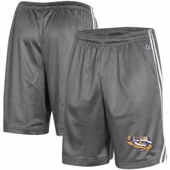 Men's Champion Gray LSU Tigers Team Lacrosse Shorts