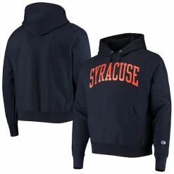 Men's Champion Navy Syracuse Orange Team Arch Reverse Weave Pullover Hoodie -Champion shop unnamed file 6955