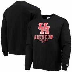 Men's Champion Black Houston Cougars Team Stack Powerblend Pullover Sweatshirt -Champion shop unnamed file 6979